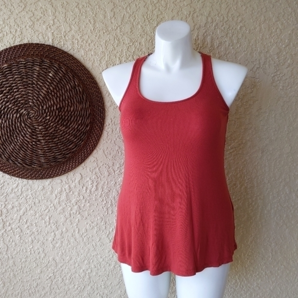 Dolan ribbed tank top red women's size L